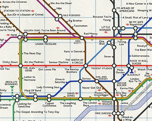 DAVID BOWIE 'SUBTERRANEANS' LONDON TUBE MAP
