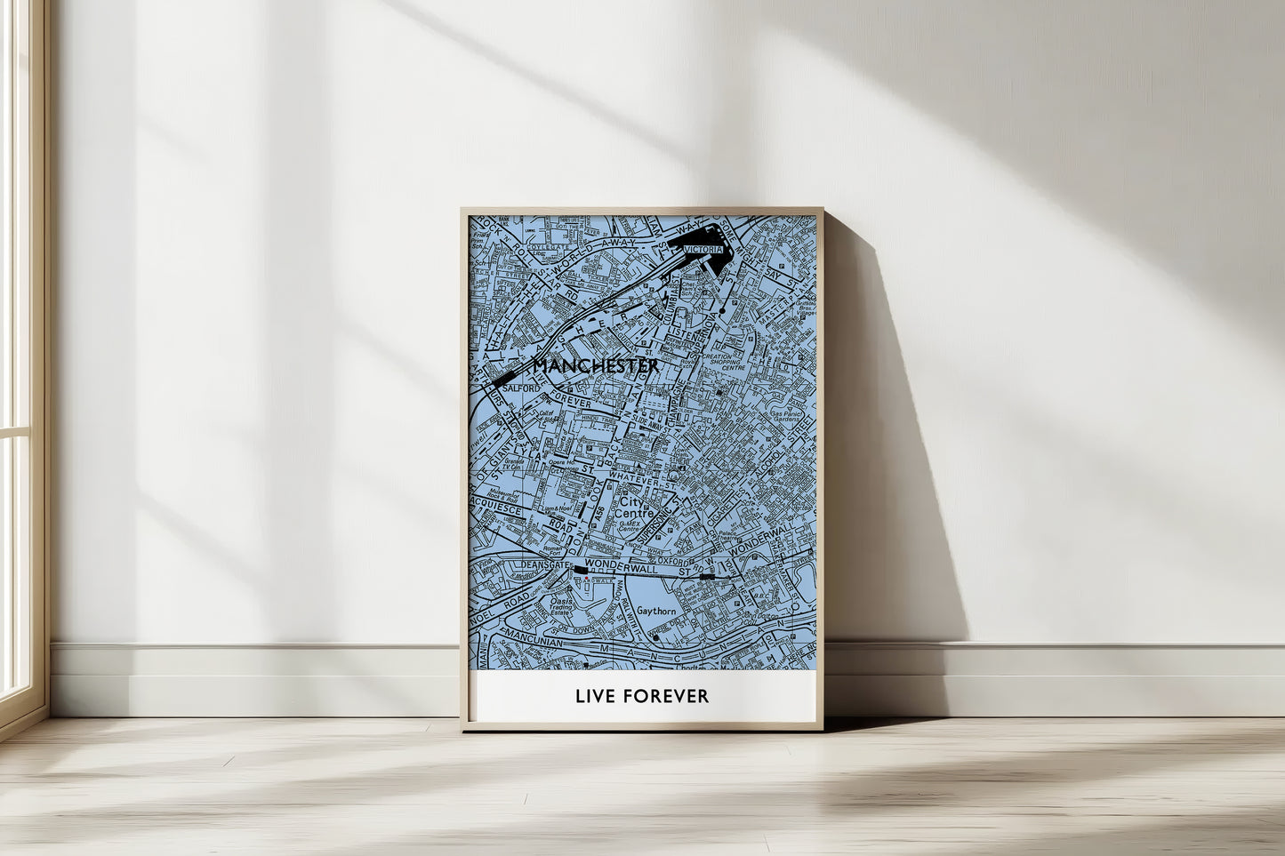 OASIS 'LIVE FOREVER' MANCHESTER CITY MAP