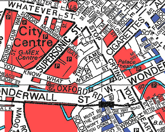 OASIS 'LIVE FOREVER' UNION JACK MANCHESTER MAP
