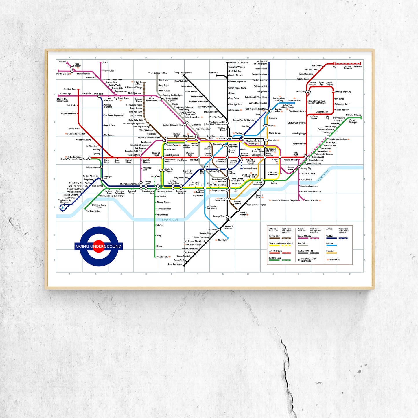 THE JAM 'DOWN IN THE TUBE STATION' MAP