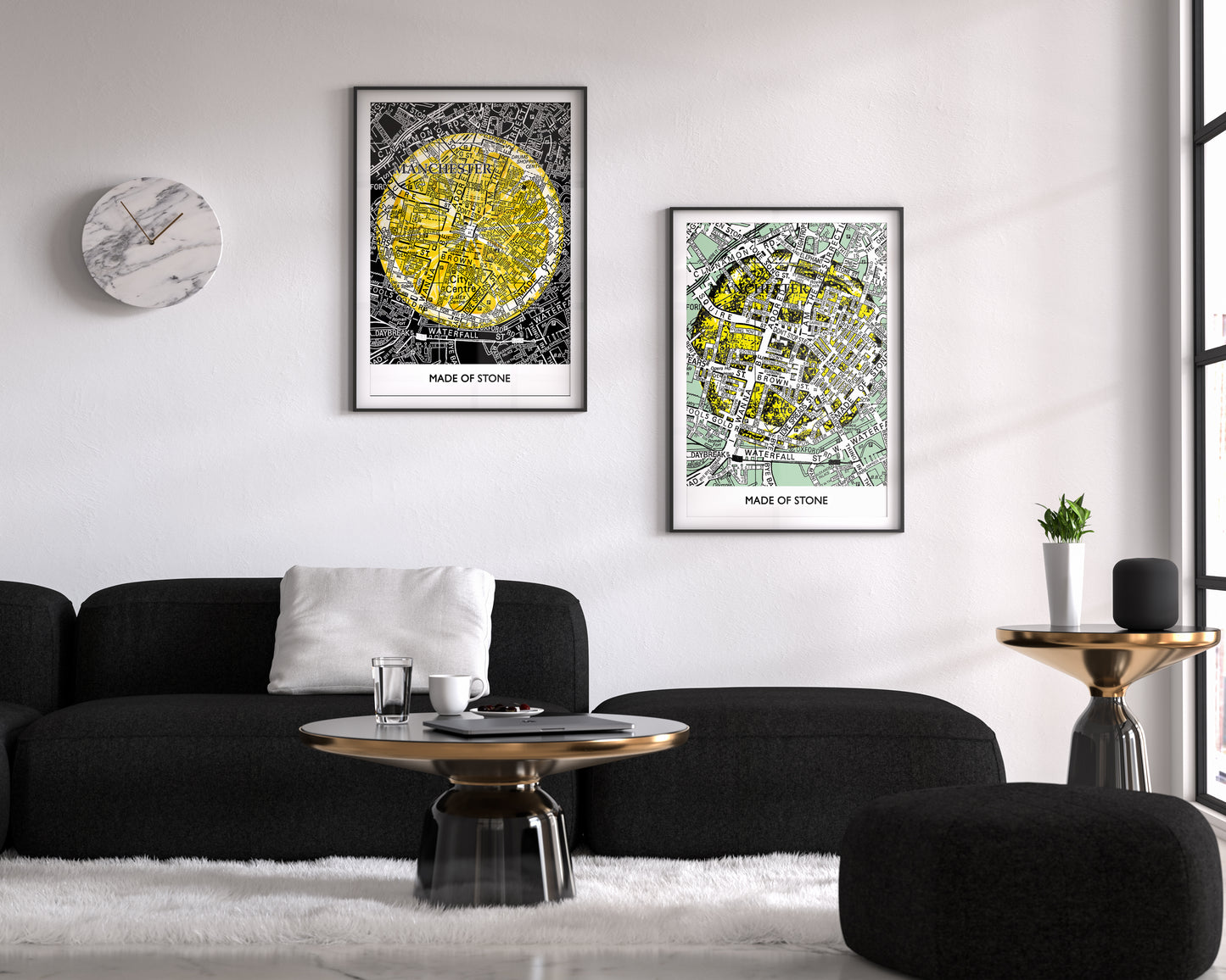 THE STONE ROSES REVOLUTIONARY LEMON/BLACK MAP