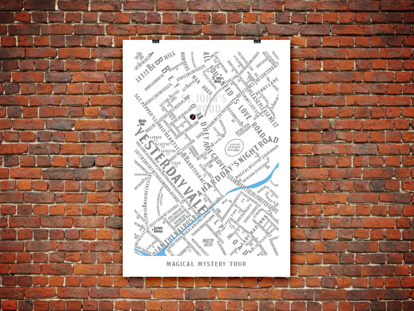 THE BEATLES 'MAGICAL MYSTERY TOUR' ABBEY ROAD MAP