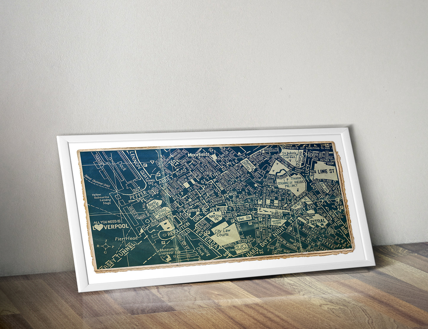 THE BEATLES LIVERPOOL 'BLUEPRINT' MAP