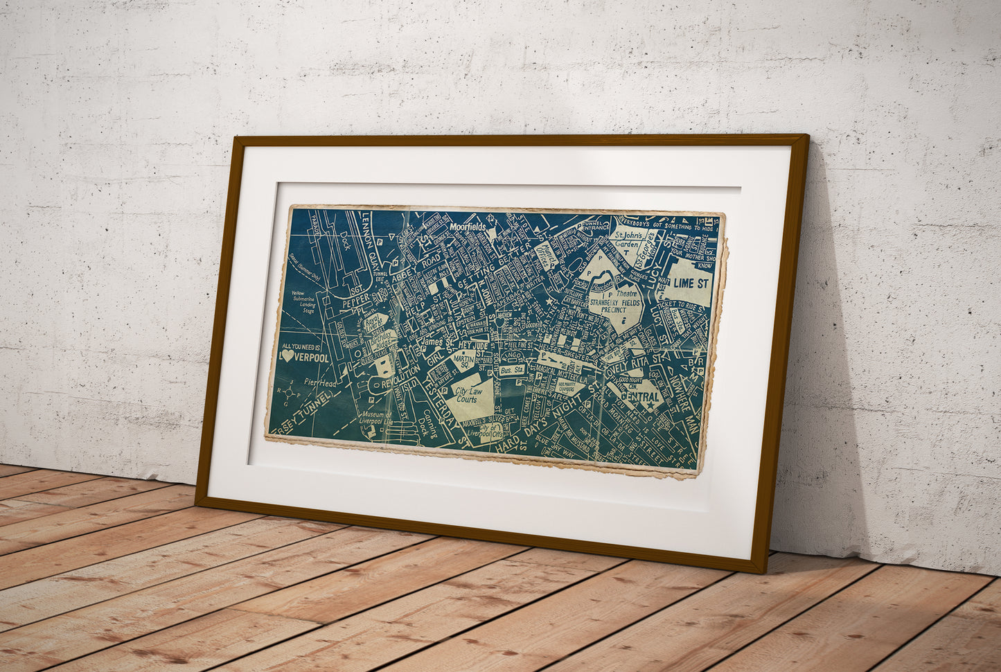 THE BEATLES LIVERPOOL 'BLUEPRINT' MAP