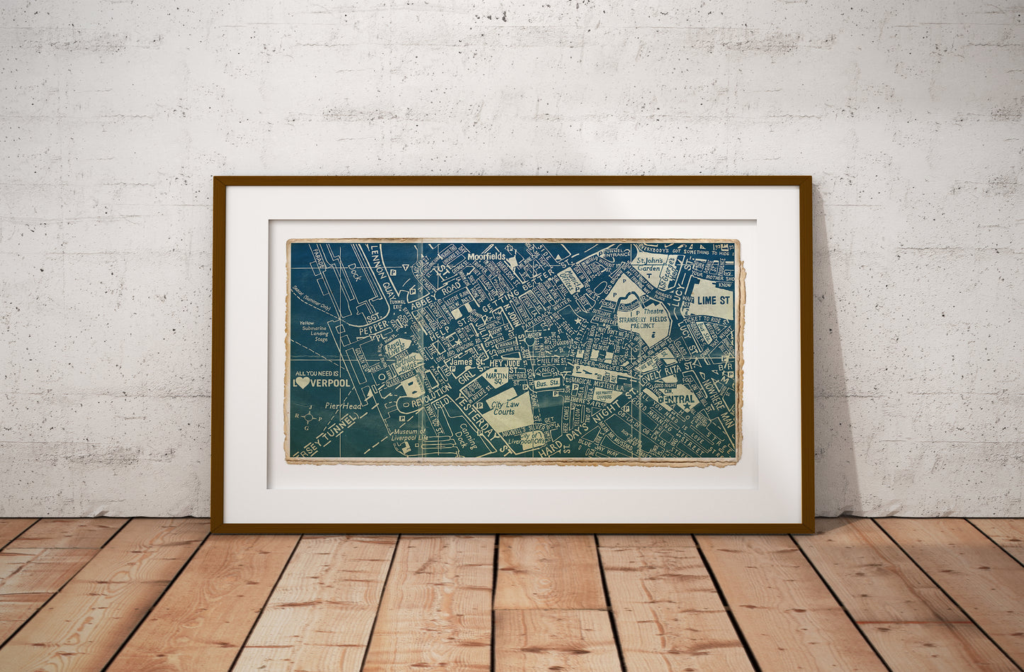 THE BEATLES LIVERPOOL 'BLUEPRINT' MAP