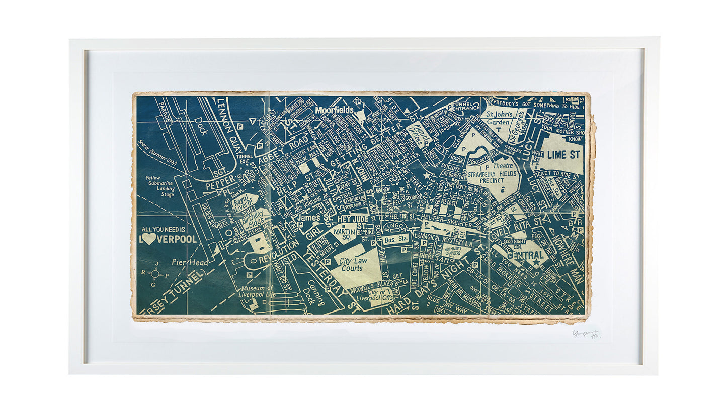 THE BEATLES LIVERPOOL 'BLUEPRINT' MAP