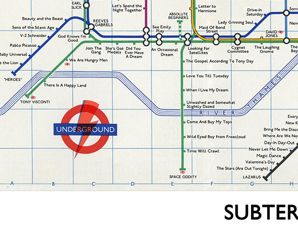 DAVID BOWIE 'SUBTERRANEANS' LONDON TUBE MAP