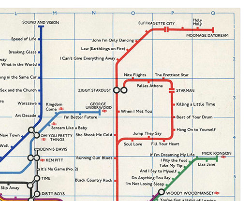 DAVID BOWIE 'SUBTERRANEANS' LONDON TUBE MAP