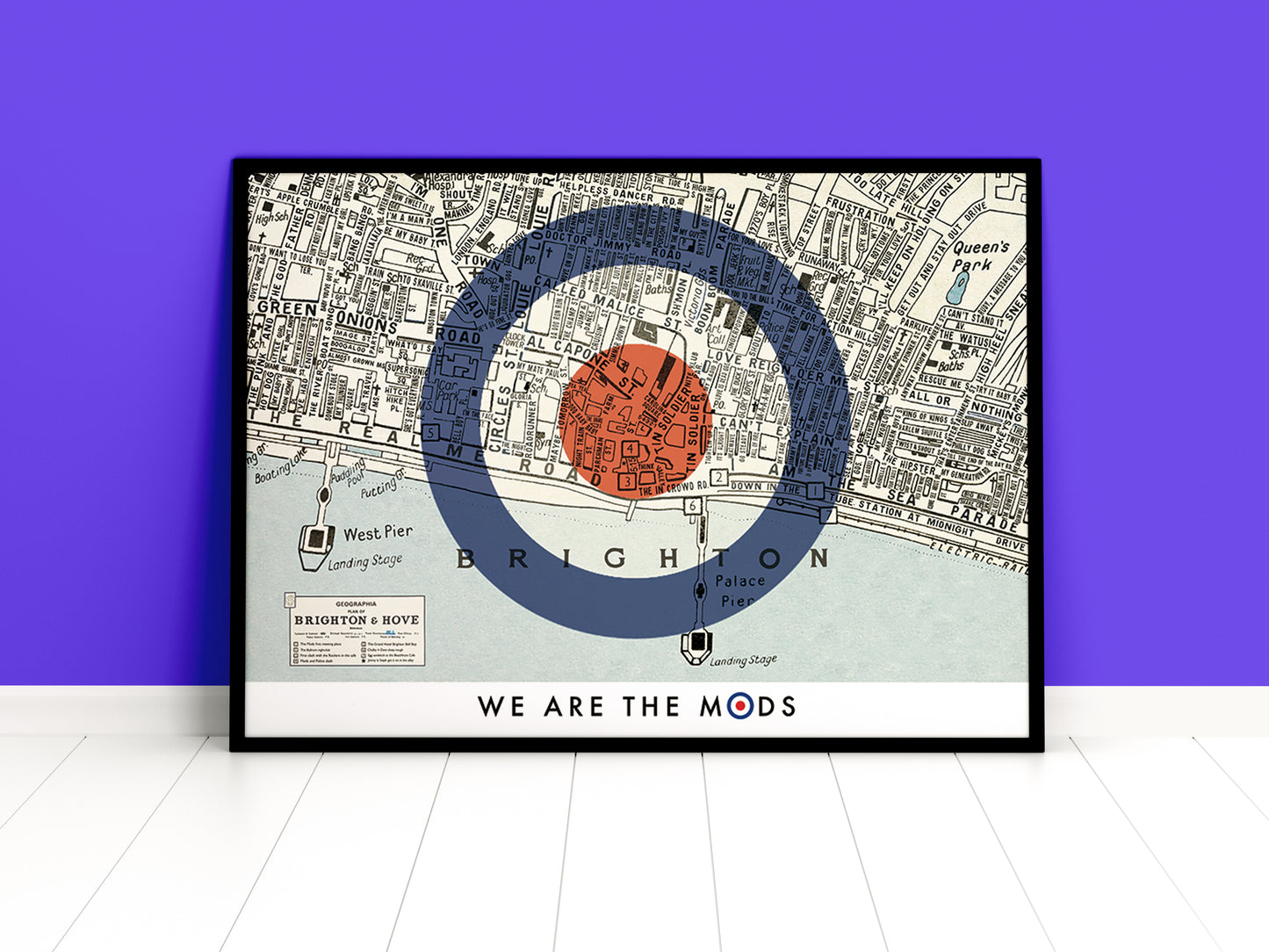 BRIGHTON 'WE ARE THE MODS' 1960's MAP