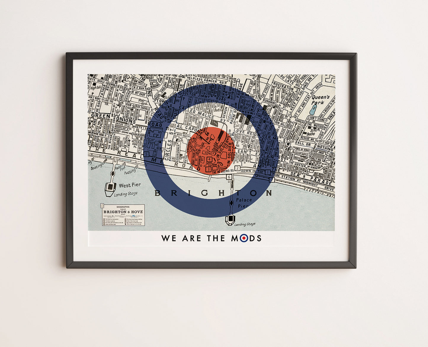 BRIGHTON 'WE ARE THE MODS' 1960's MAP