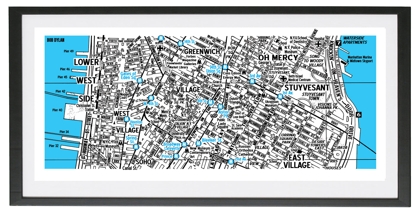 BOB DYLAN 'MANHATTAN' MAP