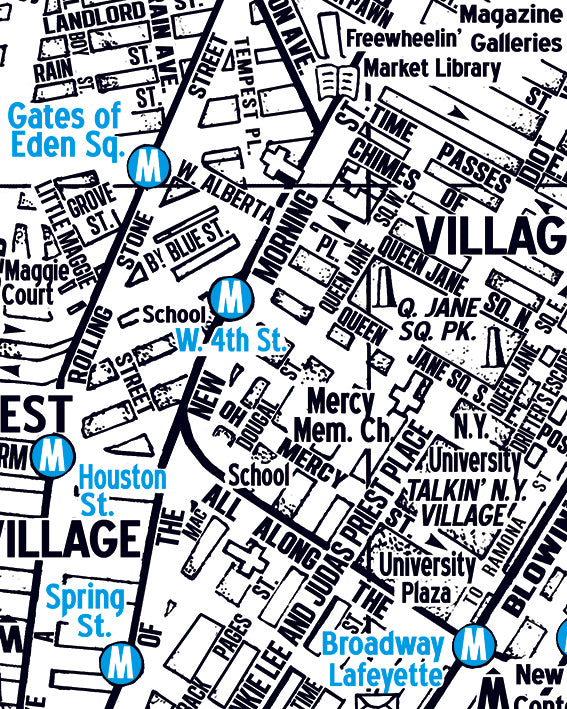 BOB DYLAN 'MANHATTAN' MAP