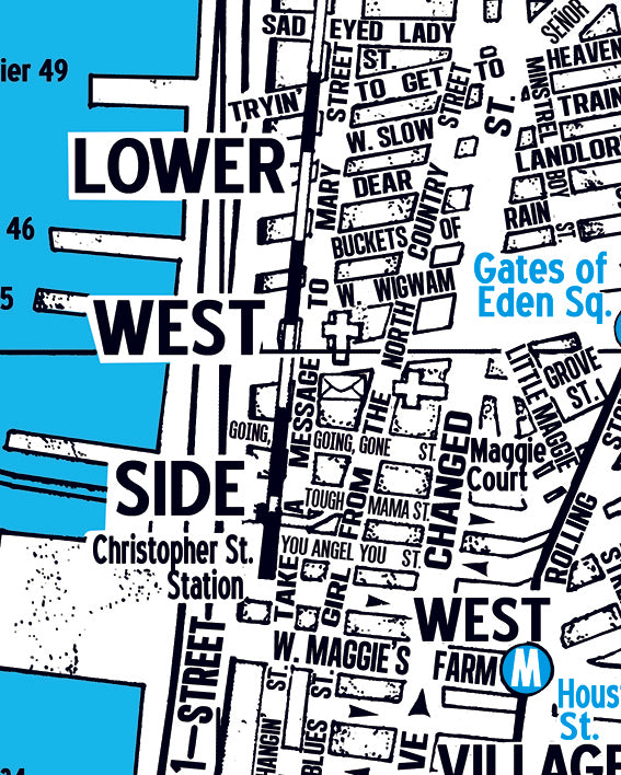 BOB DYLAN 'MANHATTAN' MAP
