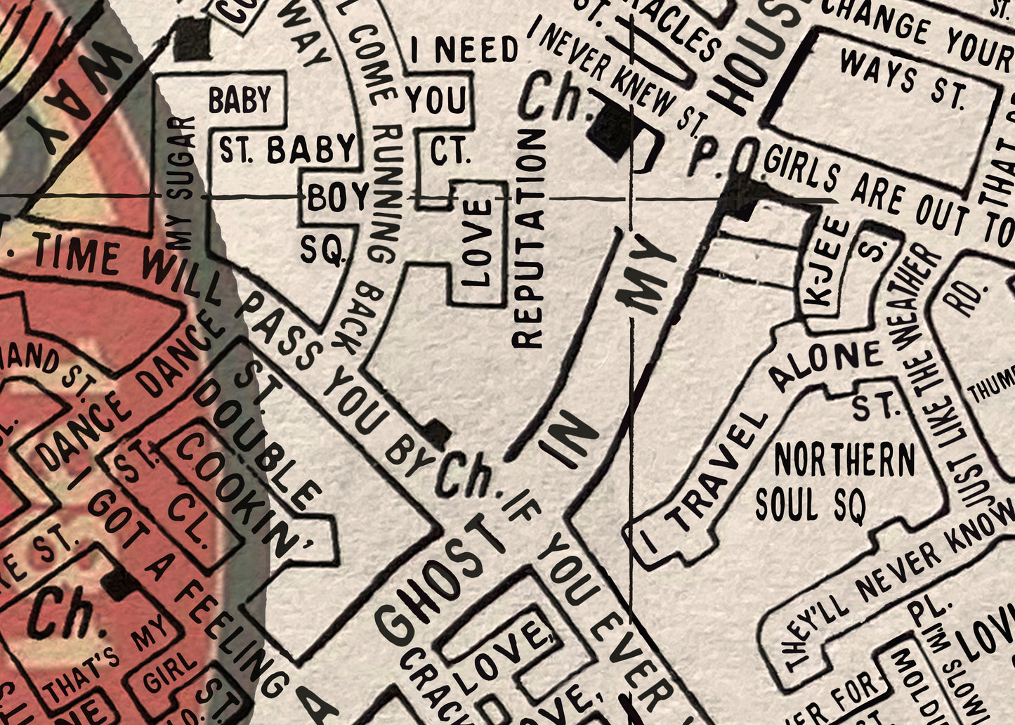 NORTHERN SOUL 'KEEP THE FAITH' WIGAN CASINO MAP