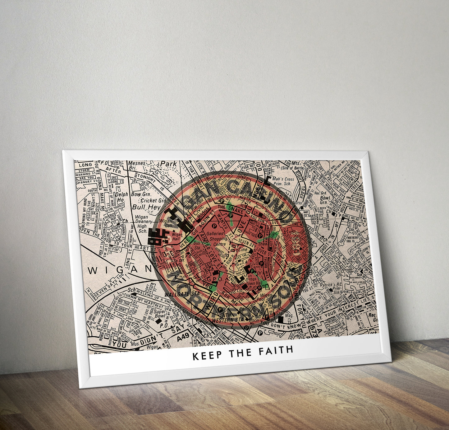 NORTHERN SOUL 'KEEP THE FAITH' WIGAN CASINO MAP