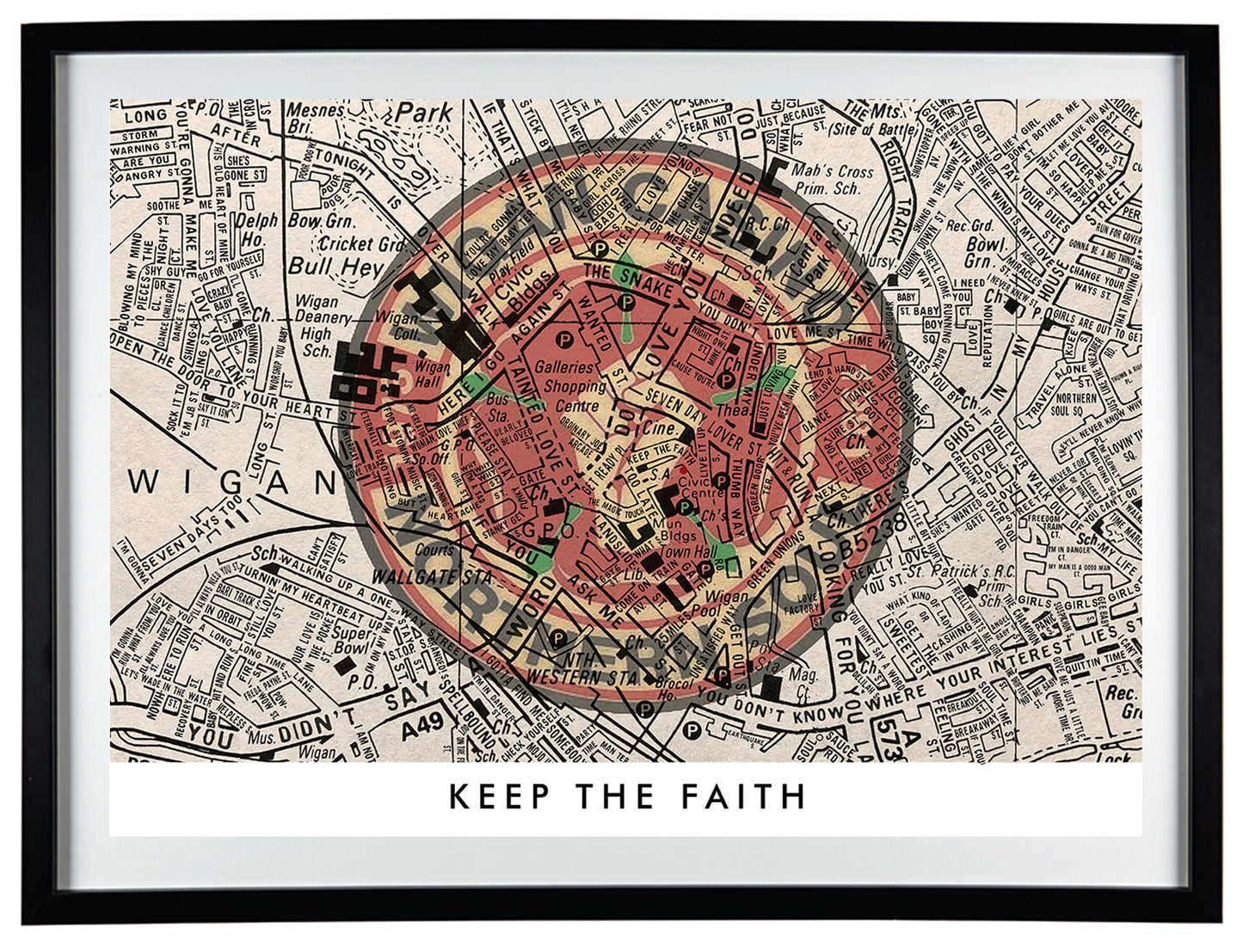 NORTHERN SOUL 'KEEP THE FAITH' WIGAN CASINO MAP
