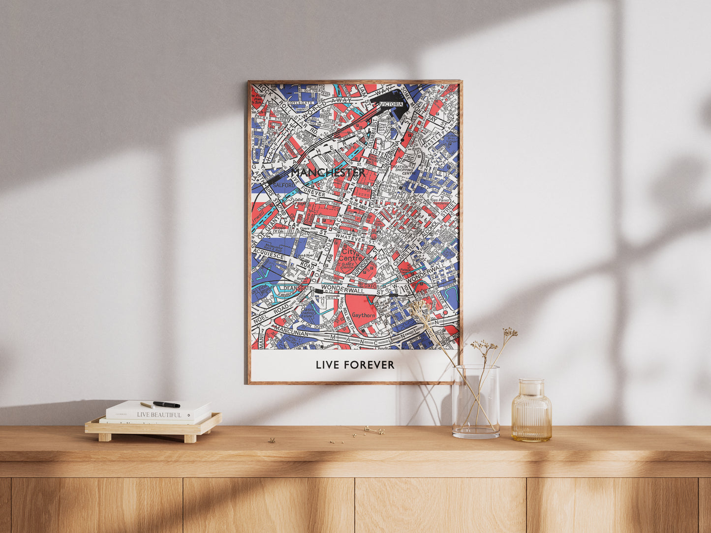 OASIS 'LIVE FOREVER' UNION JACK MANCHESTER MAP