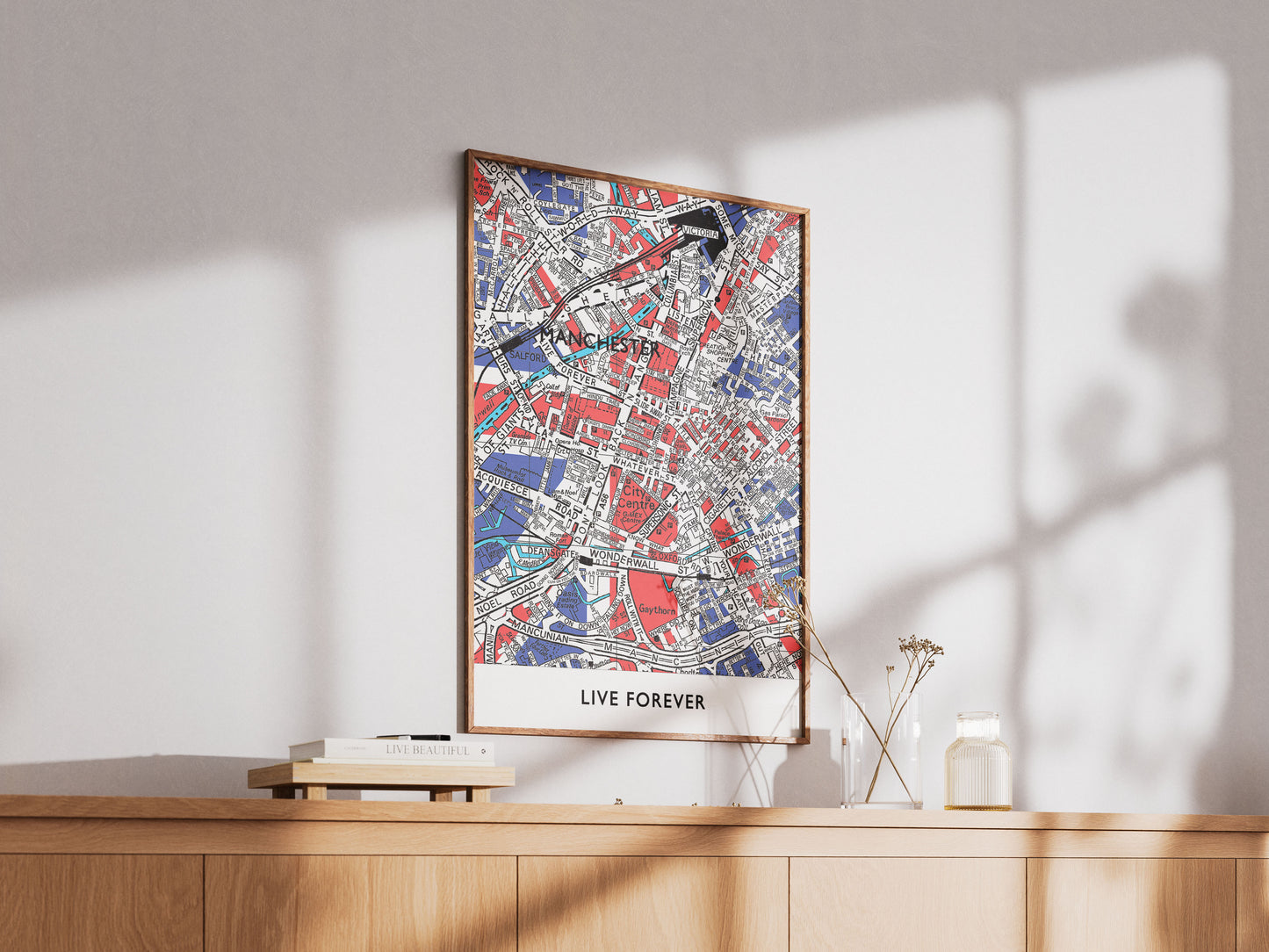 OASIS 'LIVE FOREVER' UNION JACK MANCHESTER MAP