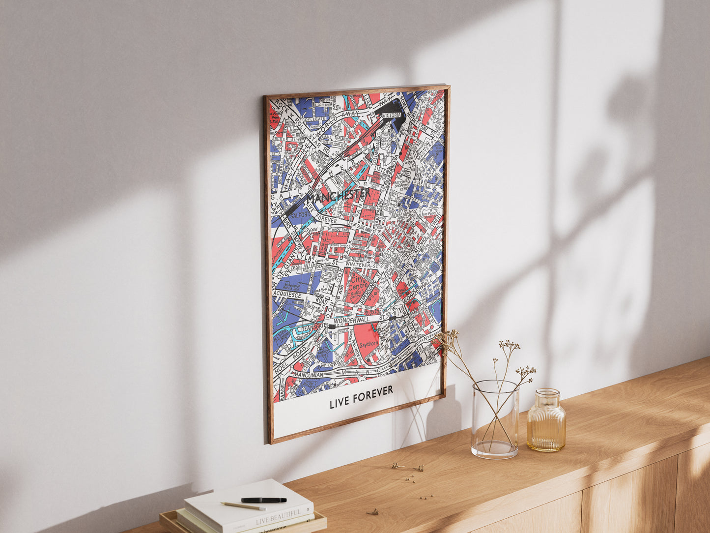 OASIS 'LIVE FOREVER' UNION JACK MANCHESTER MAP