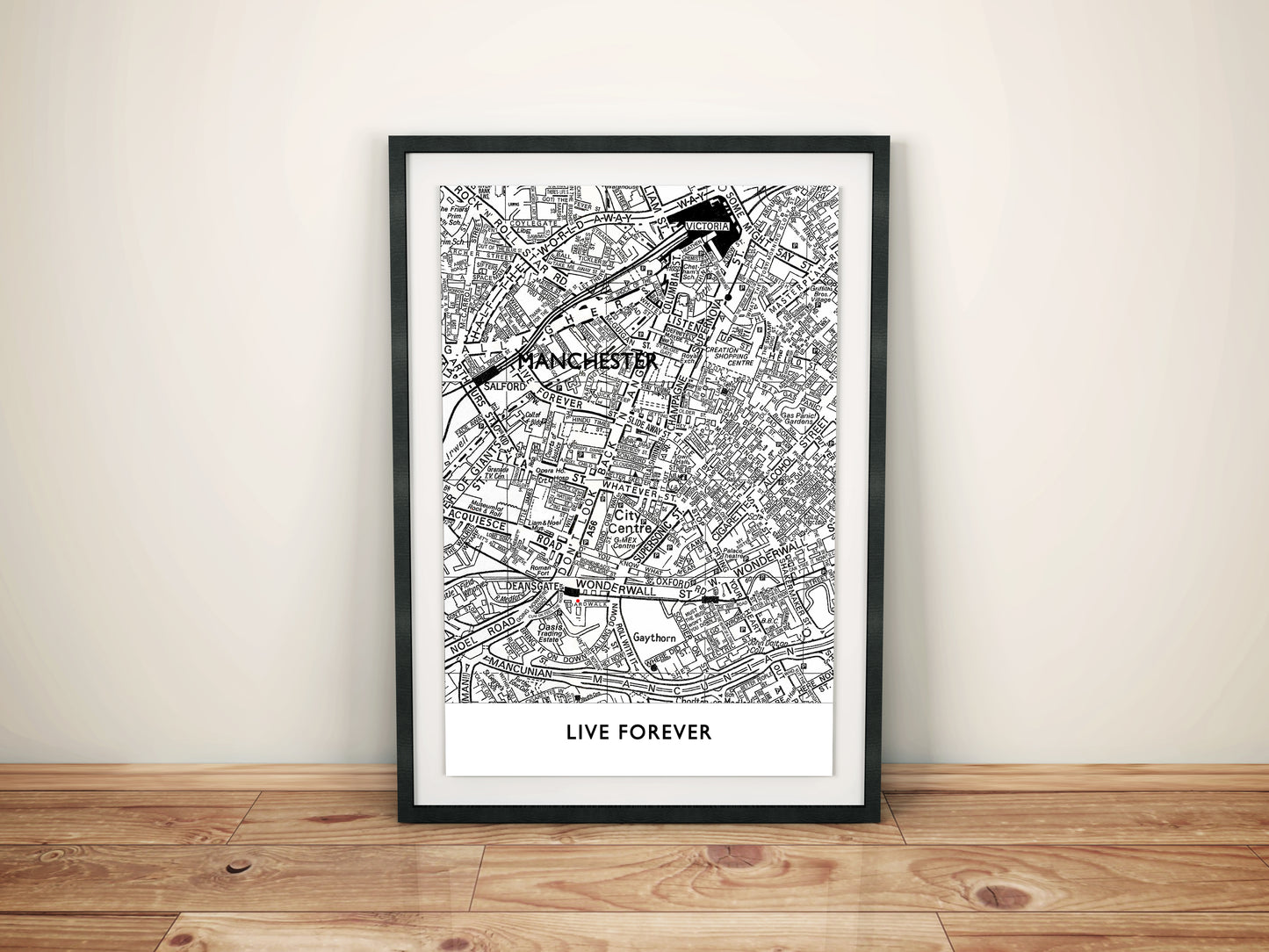 OASIS 'LIVE FOREVER' MANCHESTER MAP