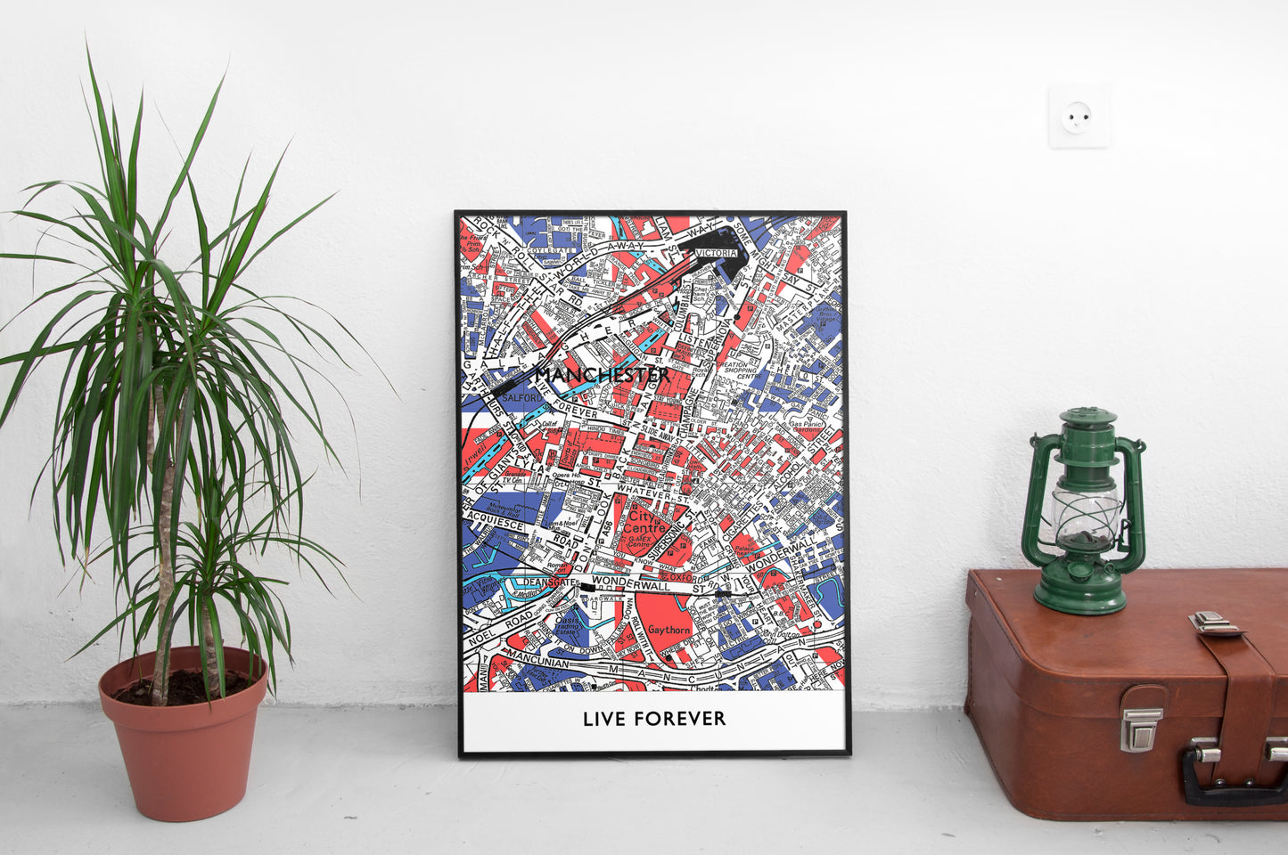 OASIS 'LIVE FOREVER' UNION JACK MANCHESTER MAP