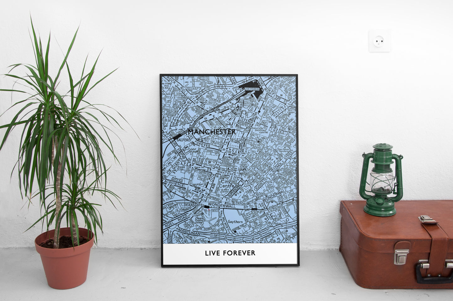 OASIS 'LIVE FOREVER' MANCHESTER CITY MAP