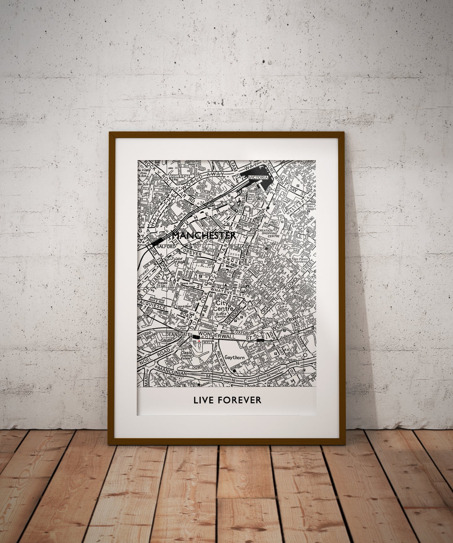 OASIS 'LIVE FOREVER' MANCHESTER MAP