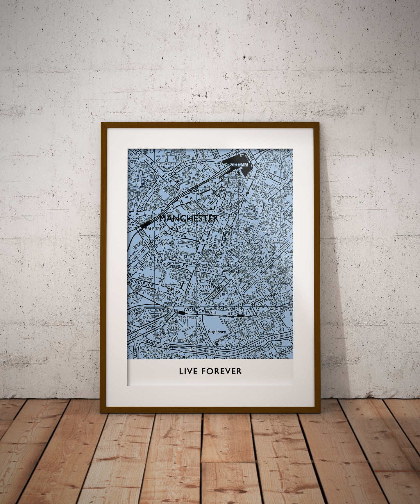 OASIS 'LIVE FOREVER' MANCHESTER CITY MAP