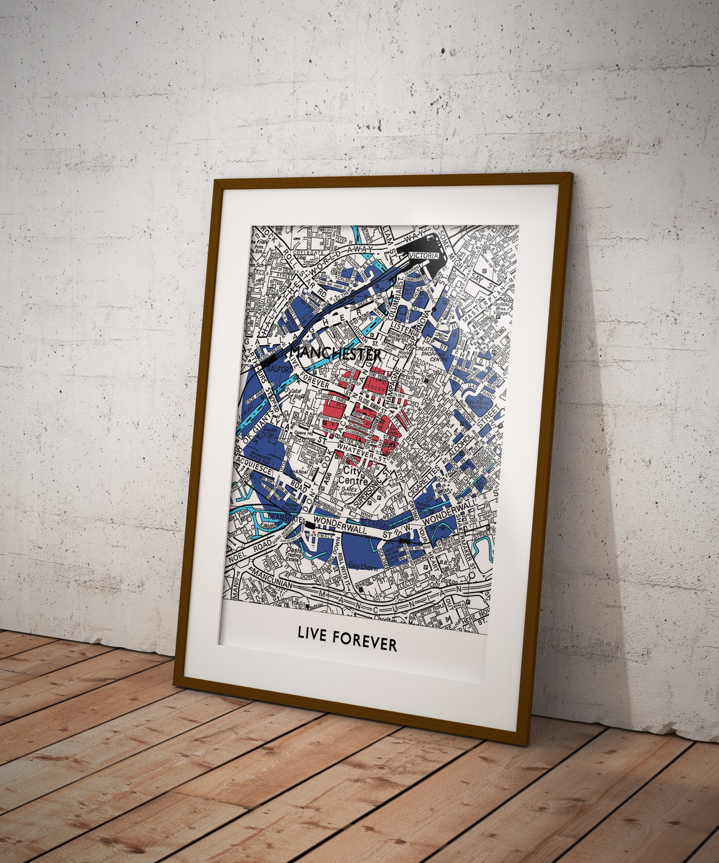 OASIS 'LIVE FOREVER' TARGET MANCHESTER MAP