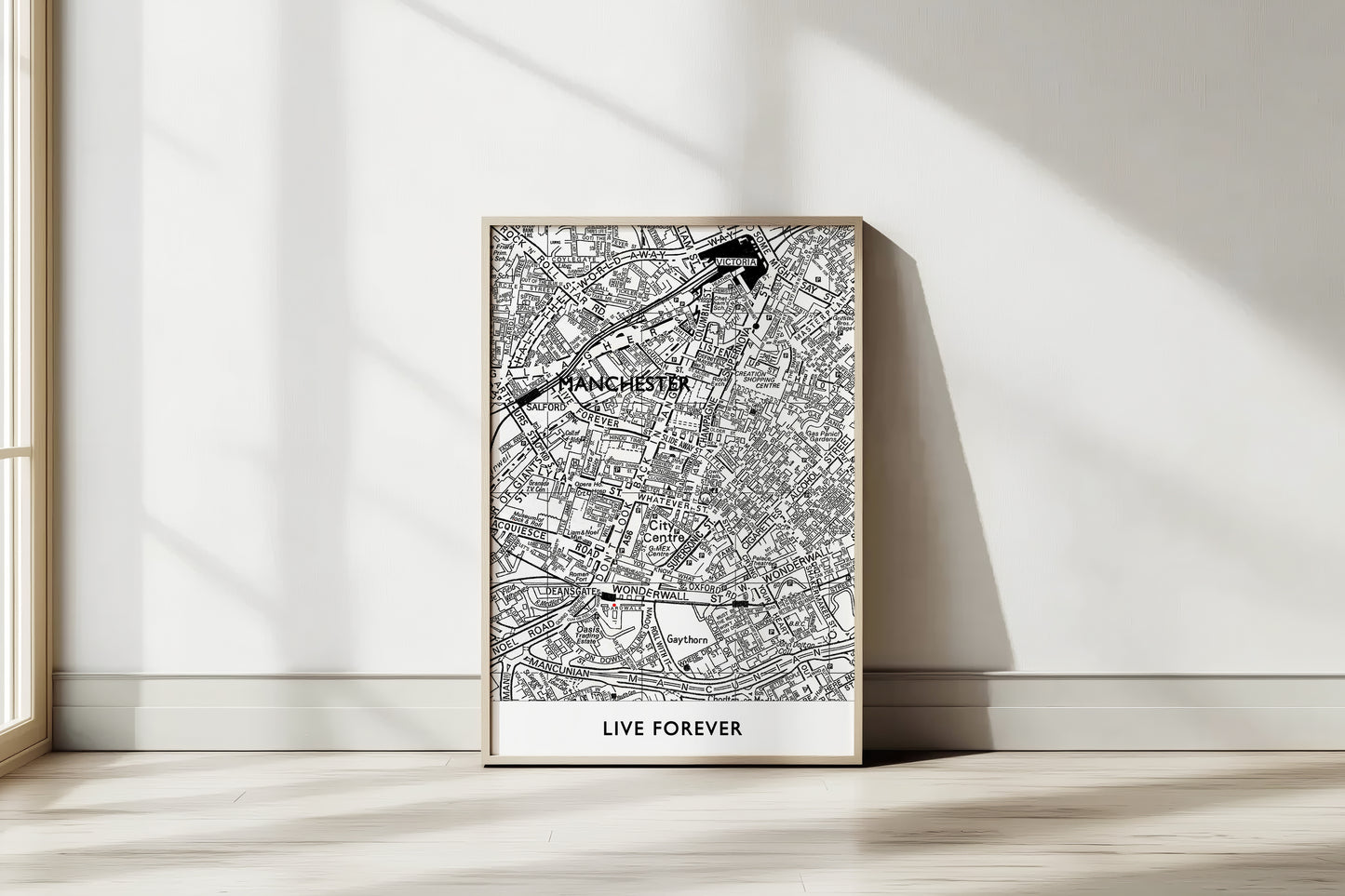 OASIS 'LIVE FOREVER' MANCHESTER MAP