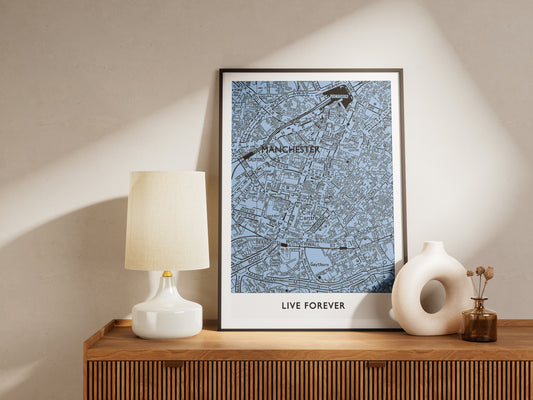 OASIS 'LIVE FOREVER' MANCHESTER CITY MAP