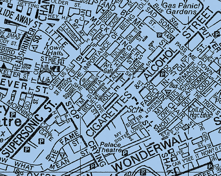 OASIS 'LIVE FOREVER' MANCHESTER CITY MAP