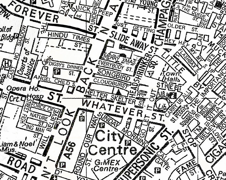 OASIS 'LIVE FOREVER' MANCHESTER MAP