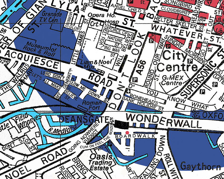 OASIS 'LIVE FOREVER' TARGET MANCHESTER MAP