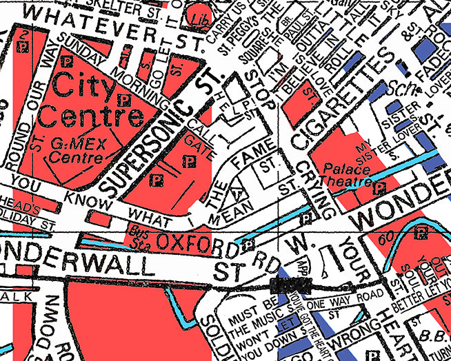 OASIS 'LIVE FOREVER' UNION JACK MANCHESTER MAP