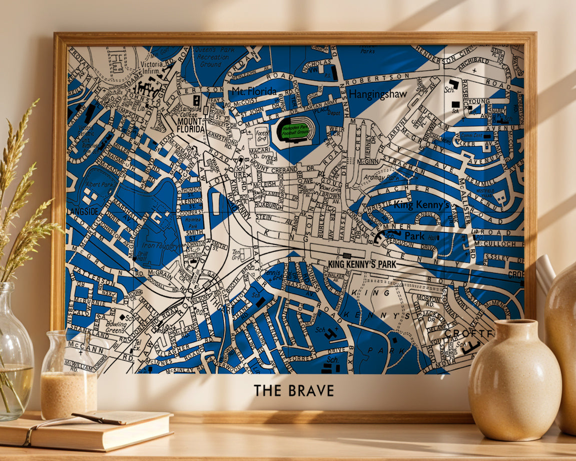 SCOTLAND'S 'THE BRAVE' HAMPDEN PARK FOOTBALL MAP