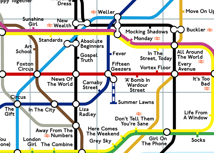 THE JAM 'DOWN IN THE TUBE STATION' MAP