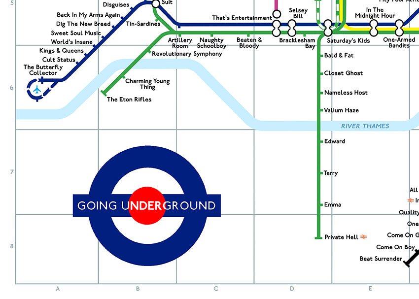 THE JAM 'DOWN IN THE TUBE STATION' MAP