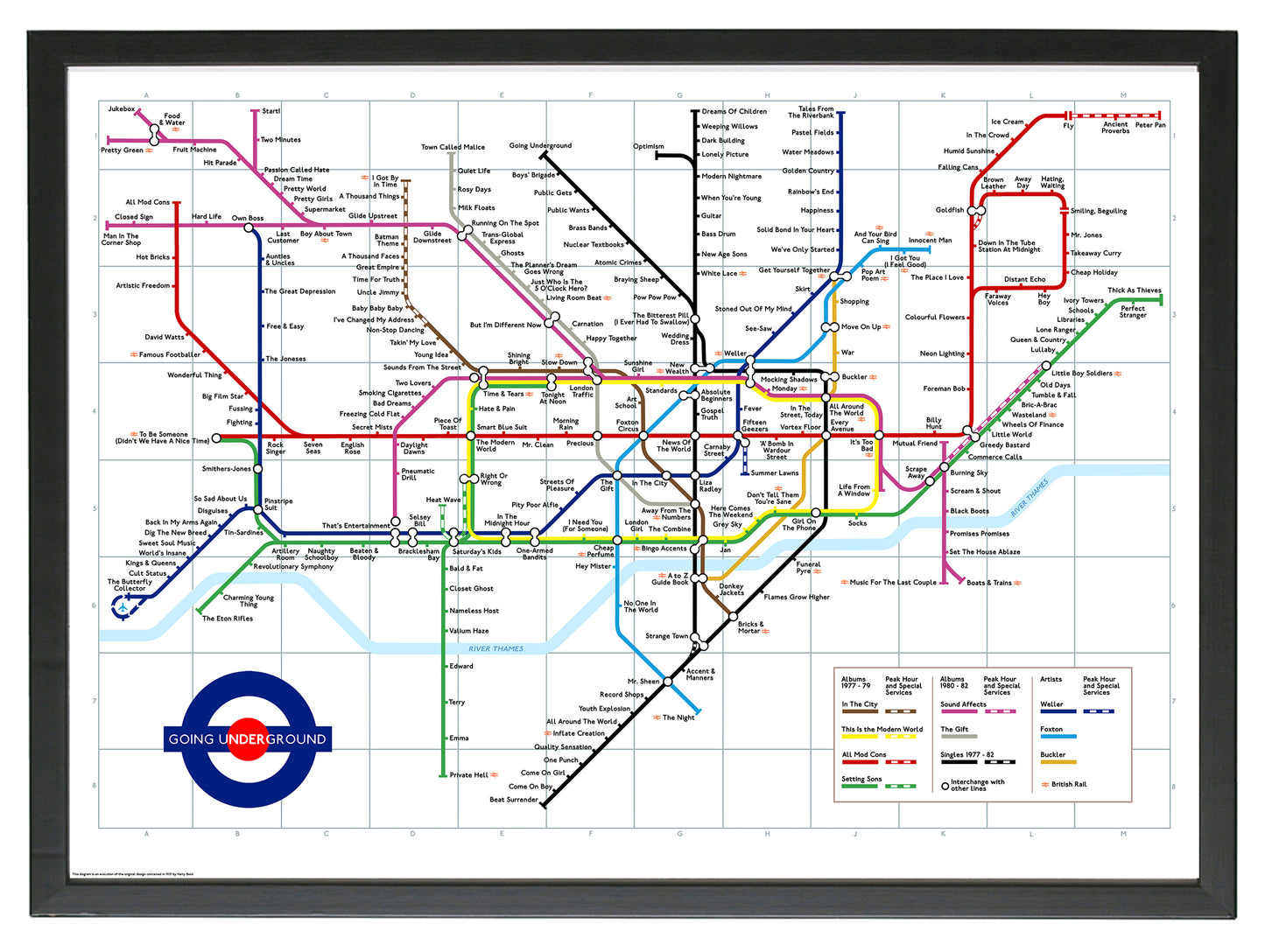 THE JAM 'DOWN IN THE TUBE STATION' MAP