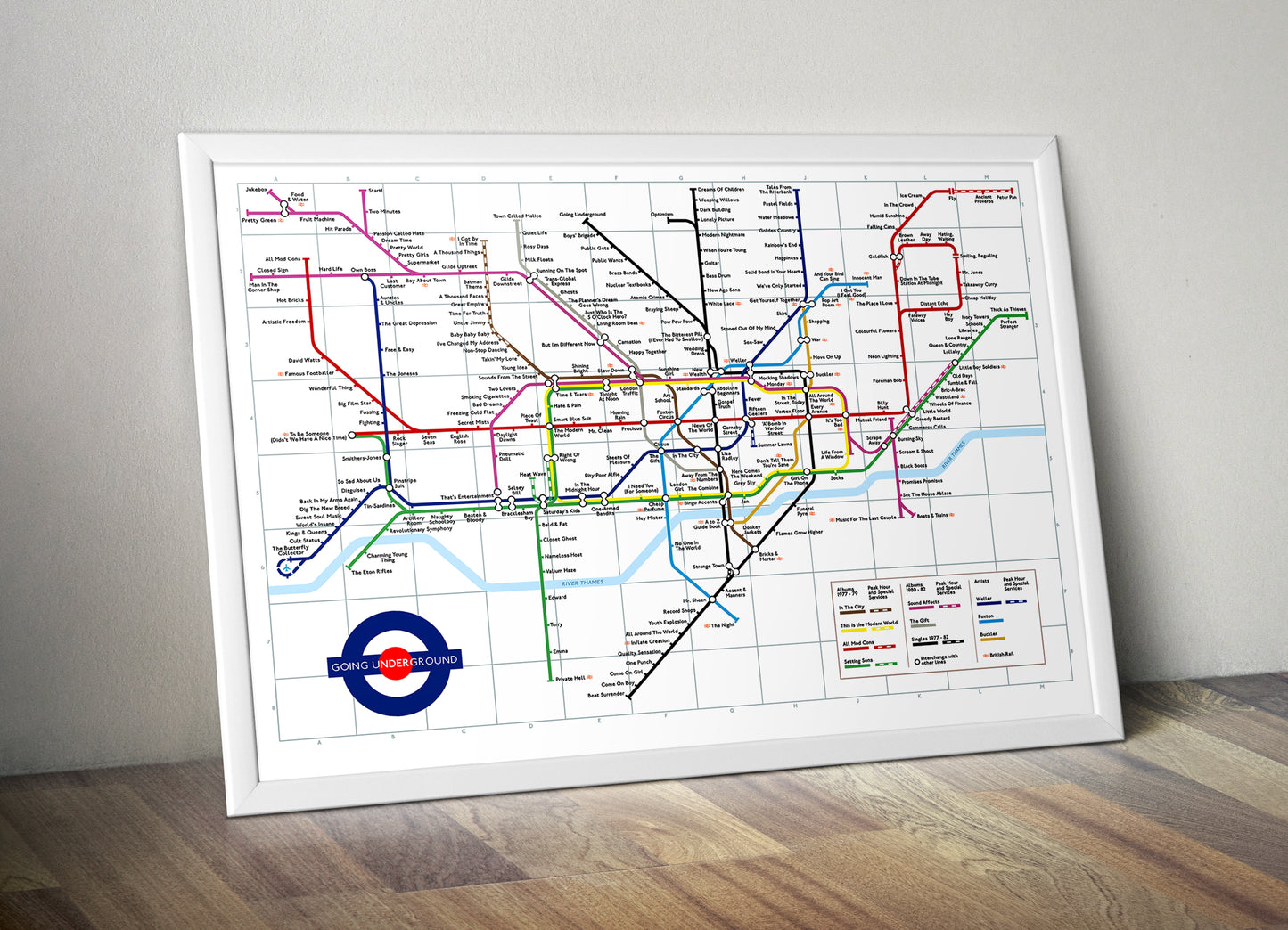 THE JAM 'DOWN IN THE TUBE STATION' MAP