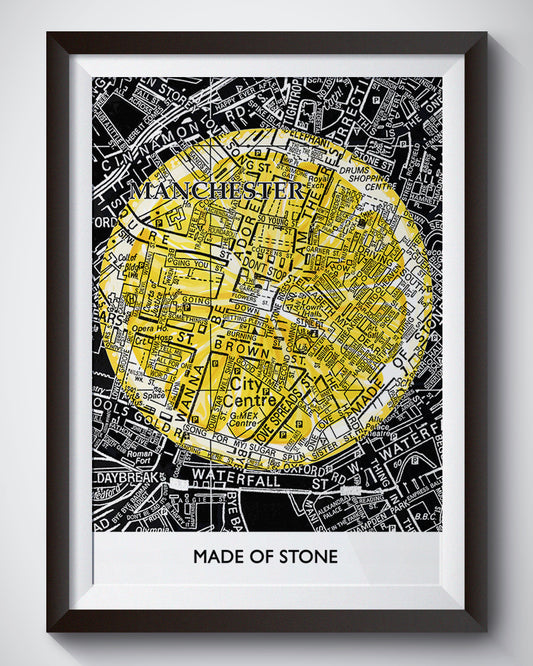 THE STONE ROSES REVOLUTIONARY LEMON/BLACK MAP