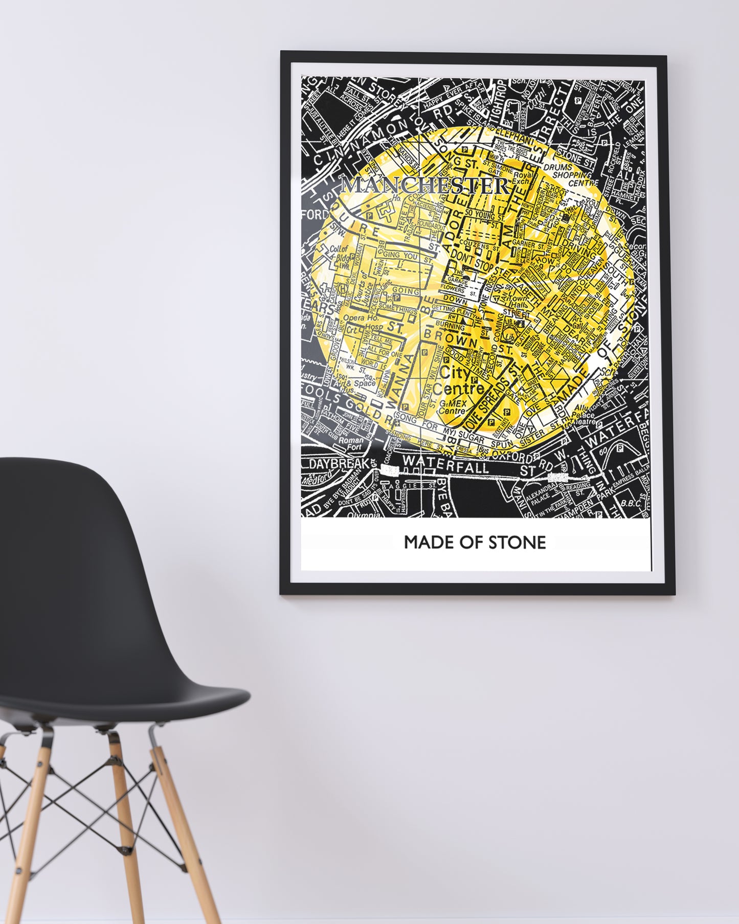 THE STONE ROSES REVOLUTIONARY LEMON/BLACK MAP