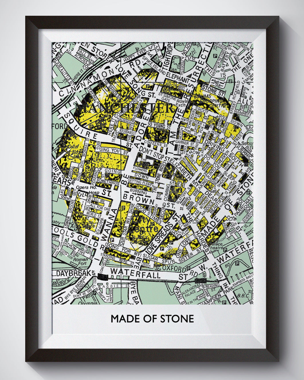 THE STONE ROSES REVOLUTIONARY LEMON CUTOUT MAP