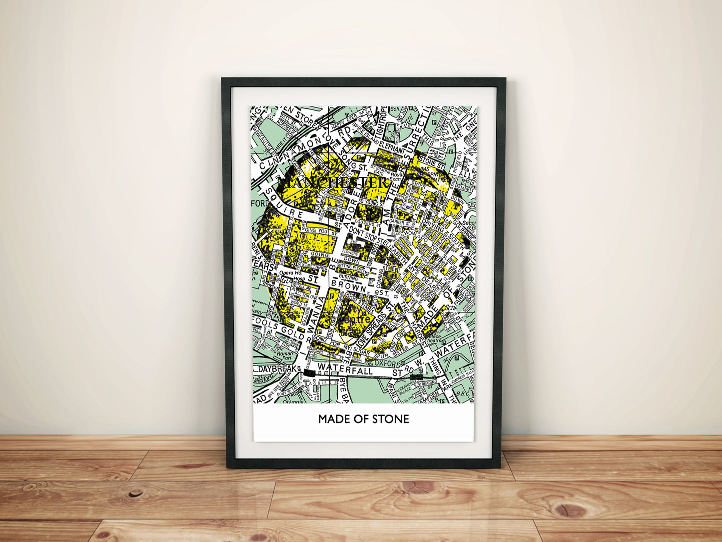 THE STONE ROSES REVOLUTIONARY LEMON CUTOUT MAP