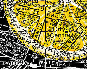 THE STONE ROSES REVOLUTIONARY LEMON/BLACK MAP