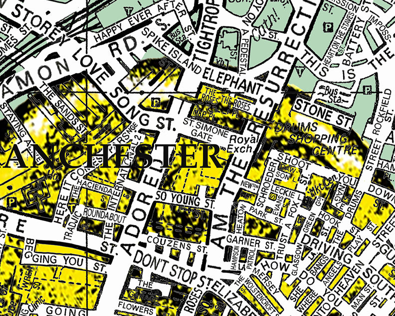 THE STONE ROSES REVOLUTIONARY LEMON CUTOUT MAP
