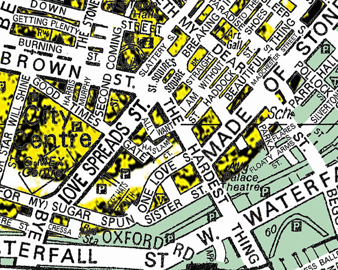 THE STONE ROSES REVOLUTIONARY LEMON CUTOUT MAP